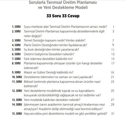 33 Soruda tarımda yeni dönem!